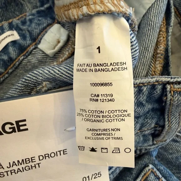 Garage Relaxed Straight Jeans NWT Size 01/25 - Picture 10 of 10
